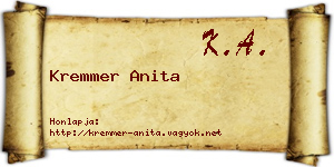 Kremmer Anita névjegykártya